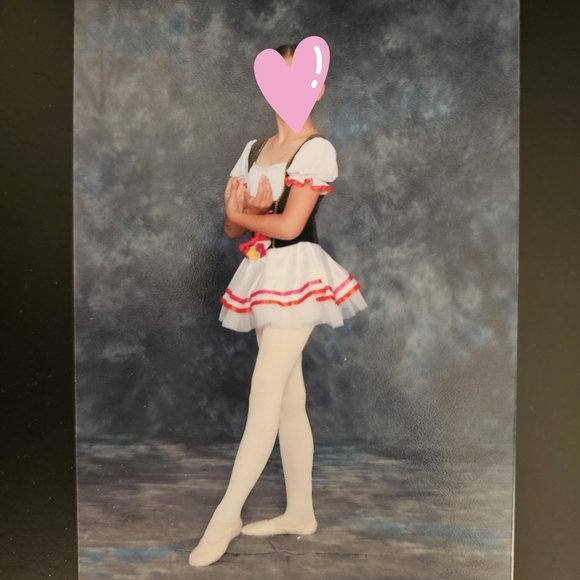 Art Stone white brown red tulle skirt bodysuit ballet dance costume size MC - Picture 1 of 5